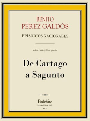 cover image of De Cártago a Sagunto (Episodios Nacionales -5ª Serie- V novela)